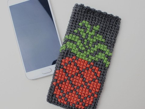 Häkelanleitung für Handytäschchen mit Ananas