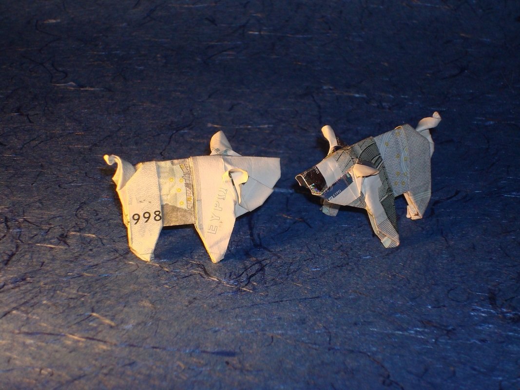 Origami Geldschein Schwein (***)