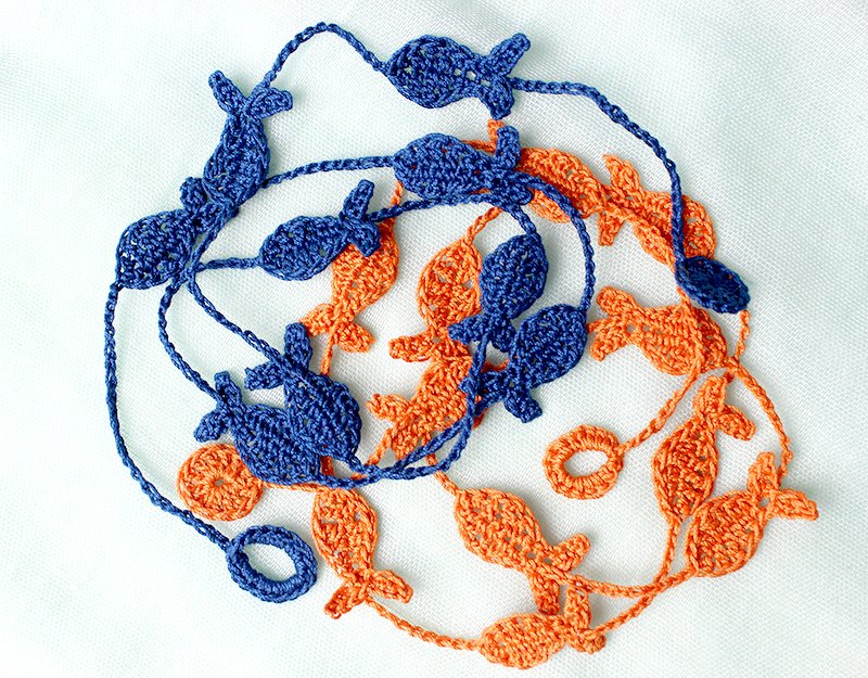 Häkelanleitung für Wickelarmband mit Fischen - toller Sommerschmuck, leicht und trendy