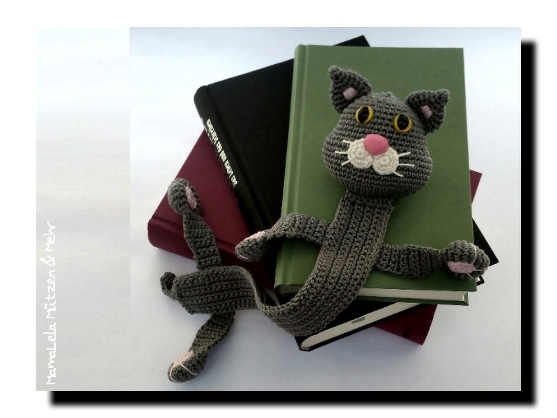Lesezeichen; Katze - Häkelanleitung
