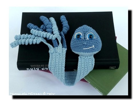 Lesezeichen; Qualle - Häkelanleitung