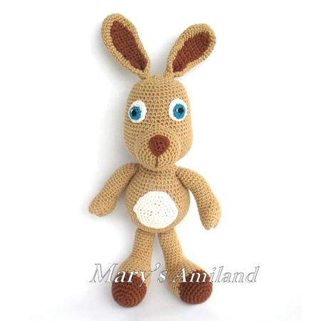 Crochet plush bunny pattern, amigurumi stuffed rabbit