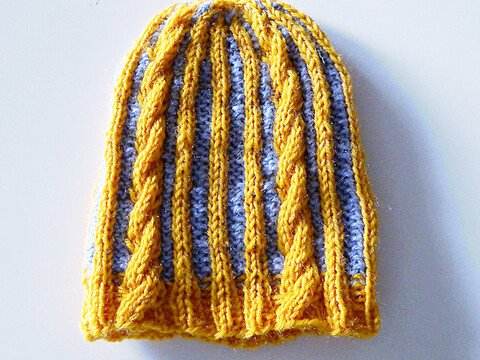Baby - toddler colorwork hat knitting pattern with cables