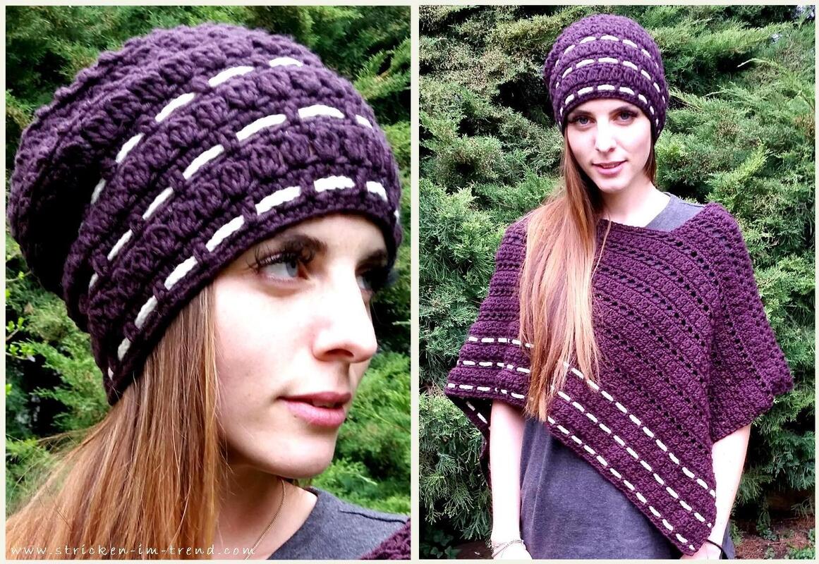Häkelanleitung für Poncho und Mütze | duo  *Seattle* | *2 in 1*