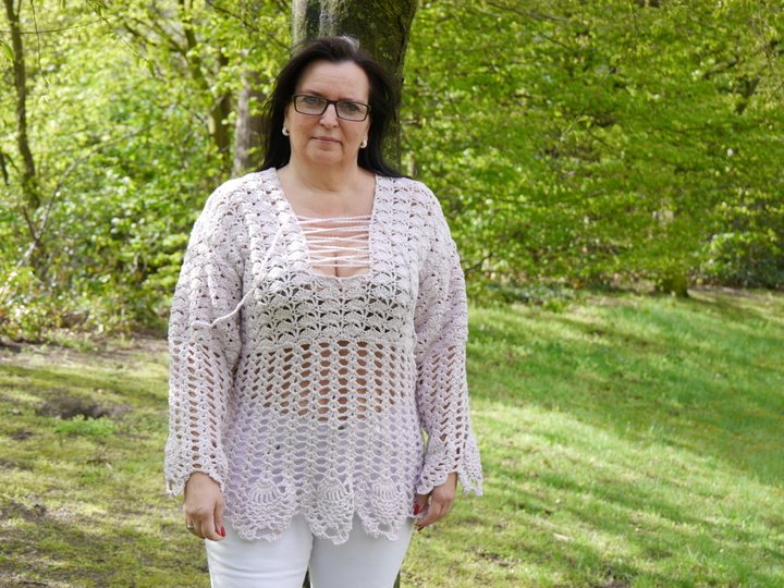 Häkelanleitung Sommertunika/Netzshirt für alle Größen leicht anpassbar Rose Dream