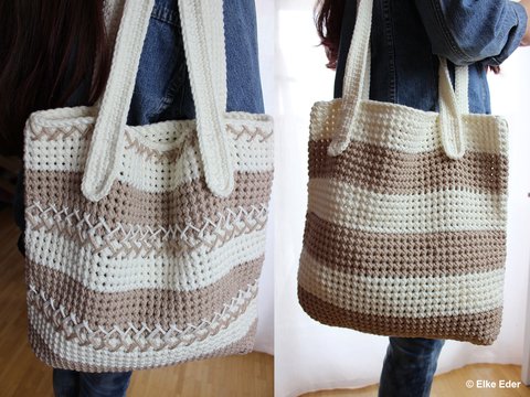 Tasche häkeln, Umhängetasche in Naturfarben Häkelanleitung