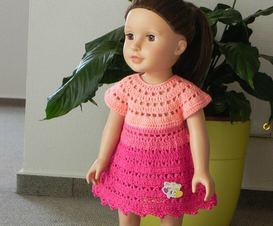 Puppenbekleidung für eine 43 cm große Puppe ;3 teiliges Set Kleidchen 