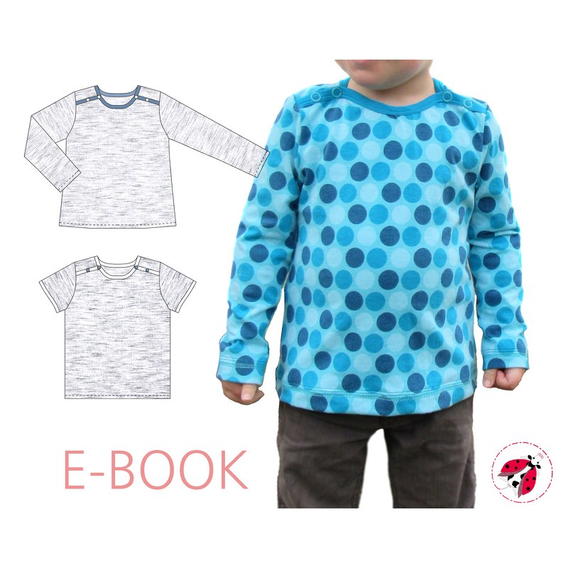 „Knöpf-Shirt“ Gr. 92-164 - Nähanleitung &amp; Schnittmuster &amp; Beamerdatei