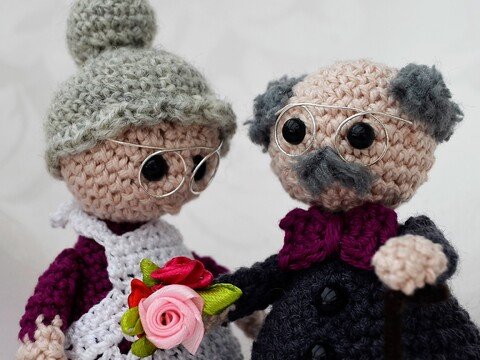 Eierwärmer Oma Opa Großeltern Ostern goldene silberne Hochzeit Geschenk Tischdeko