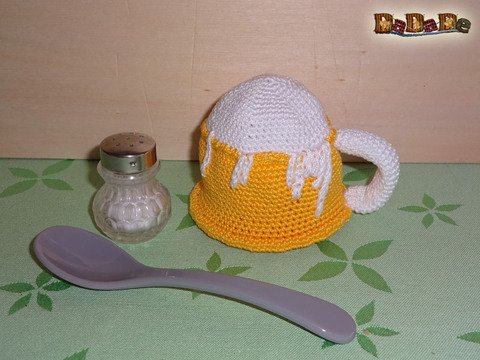 Bierkrug, der Eierwärmer für alle Männer, z.B. für Vatertag - gehäkelt von Dadade