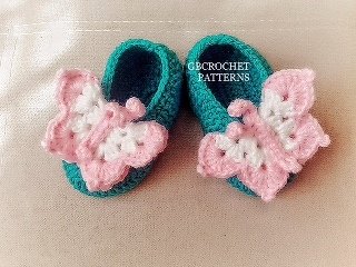 Baby Butterfly crochet shoes, easy shoes Newborn up to 2 years old - Image 4