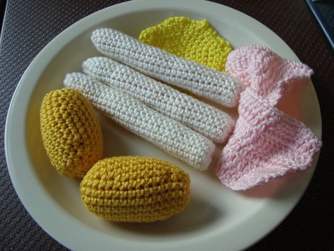 Häkelanleitung Spargel - Menü für die Kinderküche