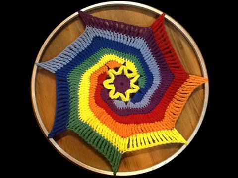 Regenbogenspirale, Traumfänger, Fensterdeco, Wanddeco