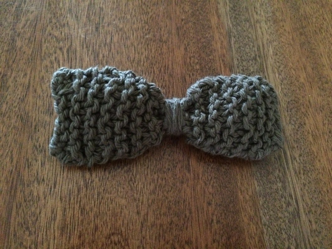 Knit Bow Tie, Hair Bow pattern tutorial, PDF, digital download - Image 4