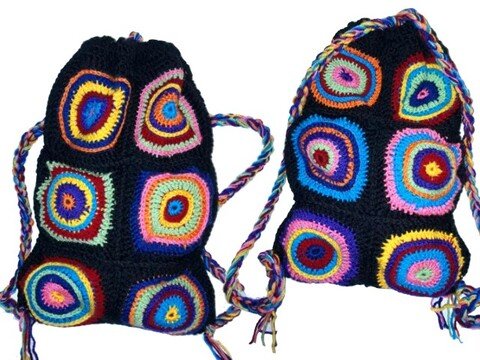 E-Book * Häkel-Rucksack ~ Beutel* KunterBuntE KReiSE * Häkelanleitung, pdf-Datei, Granny Square, multicolor circles