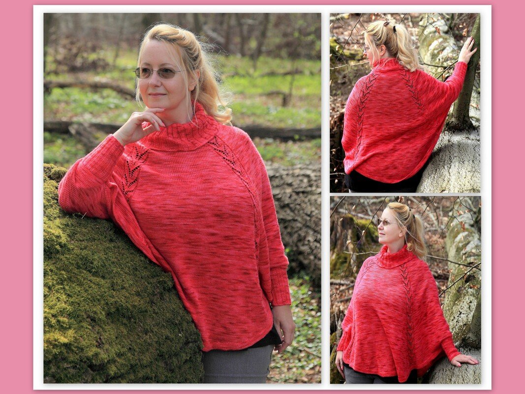 Knitting pattern poncho, cape Nessa