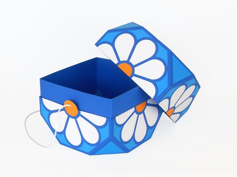 Schachtel mit Margeriten – Bastelanleitung und Vorlagen