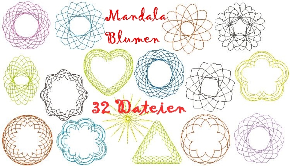 schnelle Mandala Blumen Stickdatei