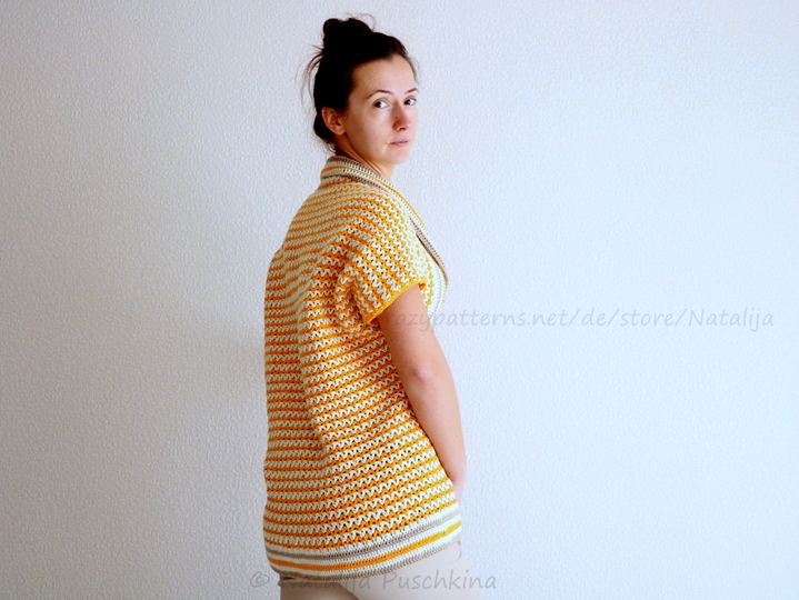 Elegante Weste für Damen - Häkelanleitung in Gr. 32-52.