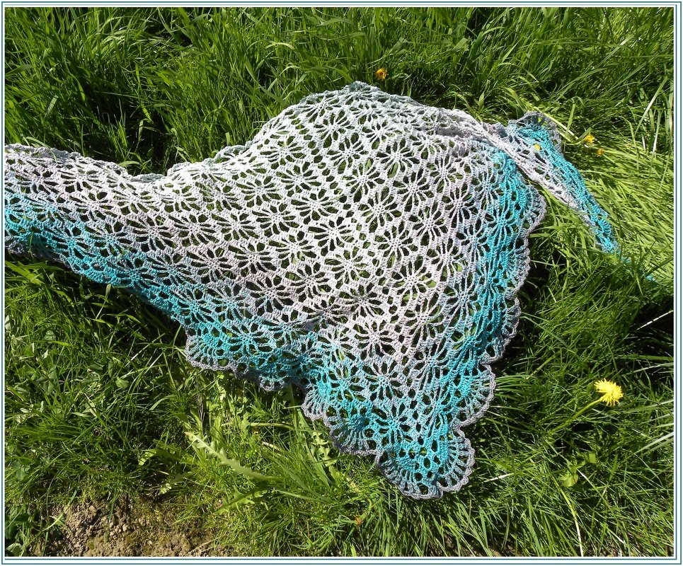 Tuch "Sternspitze" mit 1 Bobbel Woolly Hugs-COTTON häkeln - Bild 3