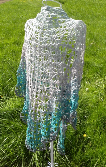 Tuch "Sternspitze" mit 1 Bobbel Woolly Hugs-COTTON häkeln