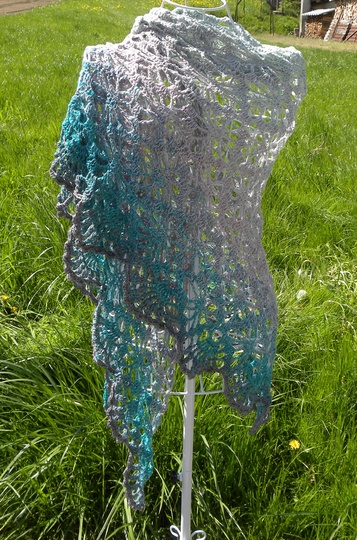 Tuch "Sternspitze" mit 1 Bobbel Woolly Hugs-COTTON häkeln