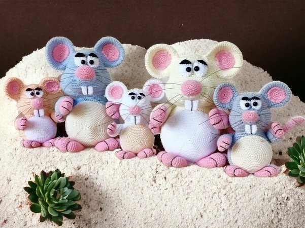 Wollmäuse - Häkelanleitung von Diana´s kleiner Häkelshop