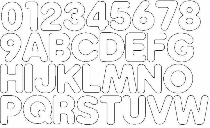 5cm Doodle Buchstaben und Zahlen Stickdatei Alphabet Zahl