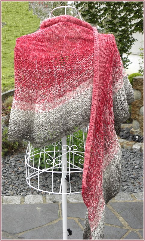 Tuch "Herzflattern" mit 1 Woolly Hugs BOBBEL-COTTON stricken - Bild 5