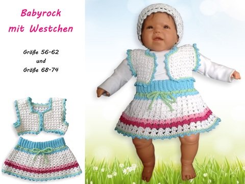 Rock mit Weste in 2 Größen Häkelanleitung