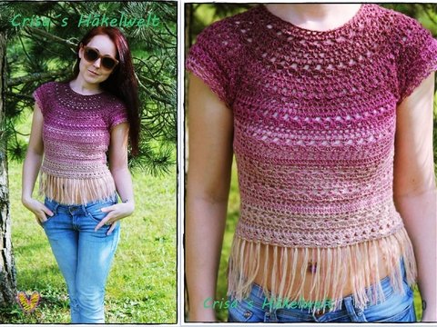 Häkelanleitung Boho Top ++ Malina ++ Alle Größen