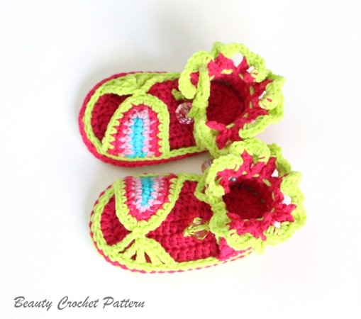 Baby Colorful Sandals Crochet Pattern