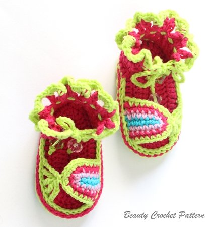 Baby Colorful Sandals Crochet Pattern