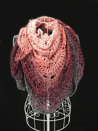 "Poem of stitches" Shawl crochet with Woolly Hugs Bobbel-Cotton - Veronika Hug