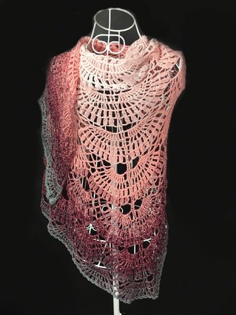"Poem of stitches" Shawl crochet with Woolly Hugs Bobbel-Cotton - Veronika Hug