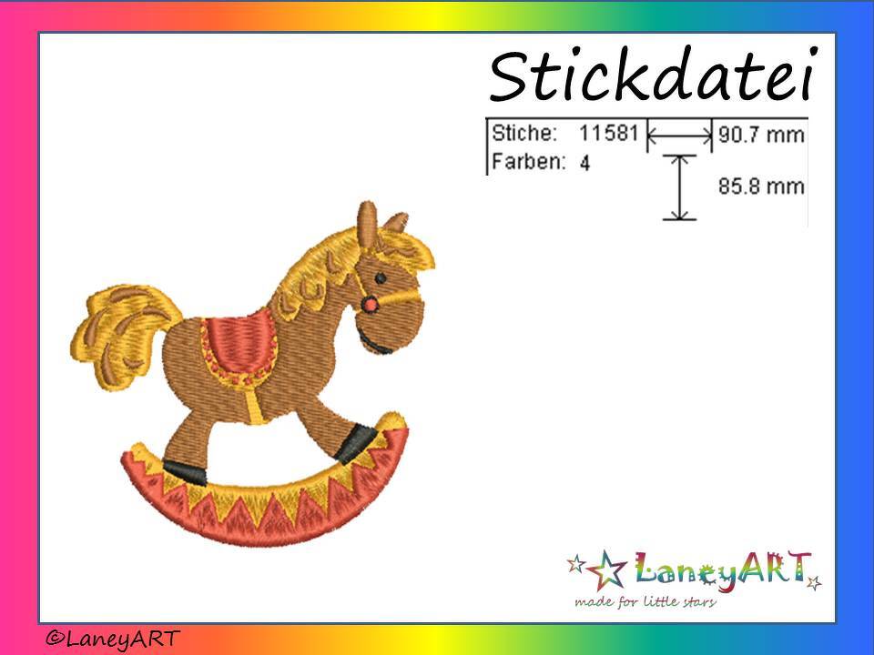 Stickdatei "Schaukelpferd" Pes Format (Deco, Brother, Babylock)