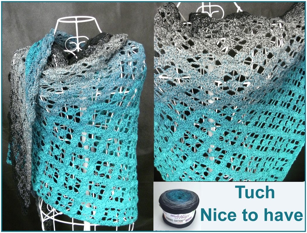 "Nice to have" Shawl with Woolly Hugs Bobbel-Cotton - Veronika Hug