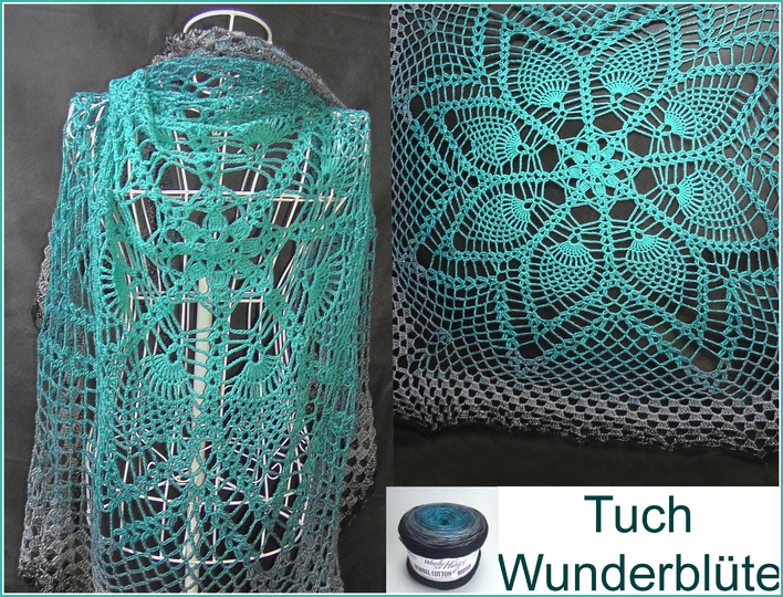 Miracle Flower Shawl - crochet with 1 Woolly Hugs BOBBEL - Veronika Hug