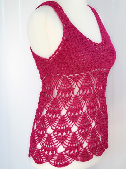 crochet pattern top, shirt "Valerie", size 34-46