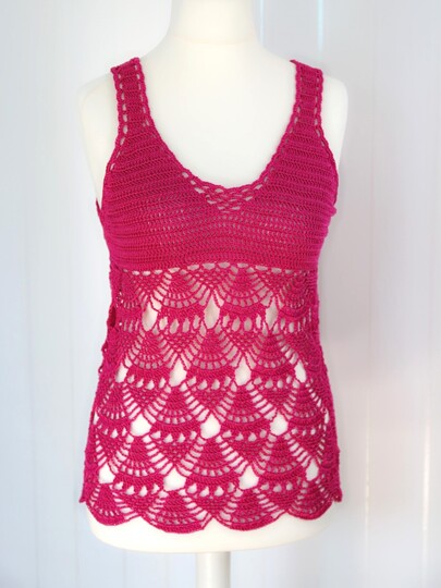 crochet pattern top, shirt "Valerie", size 34-46