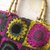 Retro-Tasche, Granny Squares, Handtasche im Stil der 70er Jahre