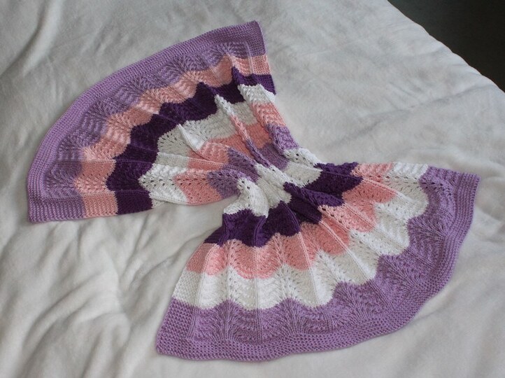 Strickanleitung Babydecke, Plaid, Wellenmuster, Größe ca. 60 x 70 cm, für Anfänger geeignet