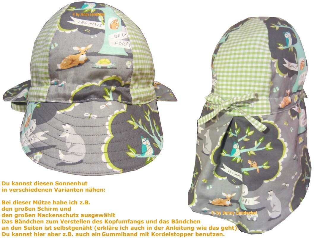 Sommerhut/Sonnenhut mit Nackenschutz für Kinder und Babys - Schnittmuster & Nähanleitung - Bild 2