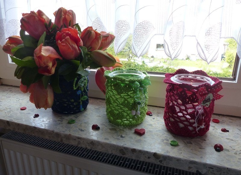 "Love" Windlicht / Blumenvase  - Häkelanleitung - Bild 2