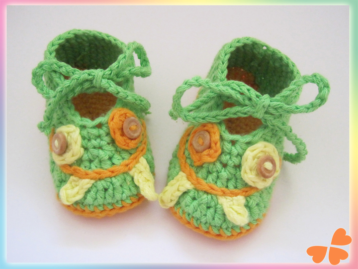 Häkelanleitung: Babyschuhe Monsterchen (5 Größen: Frühchen - 1 Jahr)