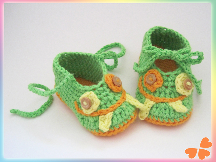Häkelanleitung: Babyschuhe Monsterchen (5 Größen: Frühchen - 1 Jahr)