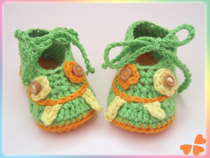 Häkelanleitung: Babyschuhe Monsterchen (5 Größen: Frühchen - 1 Jahr)