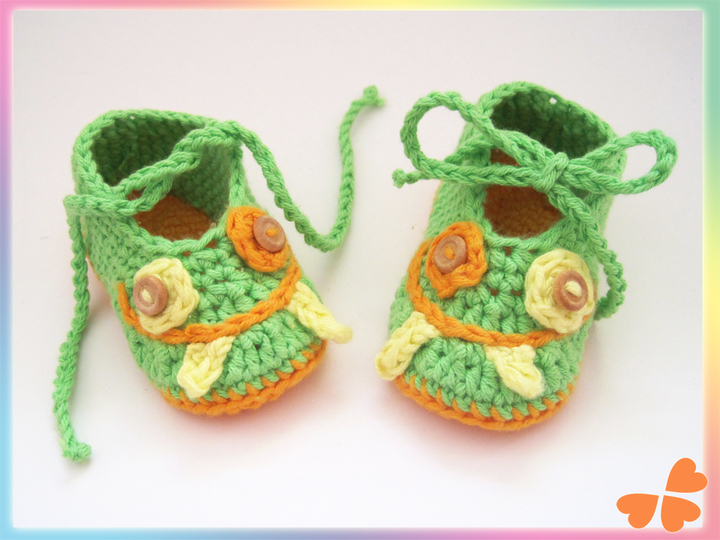 Häkelanleitung: Babyschuhe Monsterchen (5 Größen: Frühchen - 1 Jahr)
