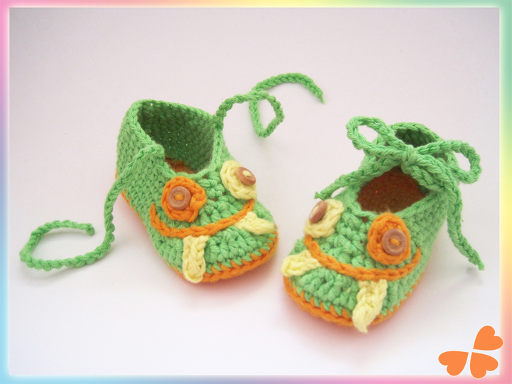Häkelanleitung: Babyschuhe Monsterchen (5 Größen: Frühchen - 1 Jahr)