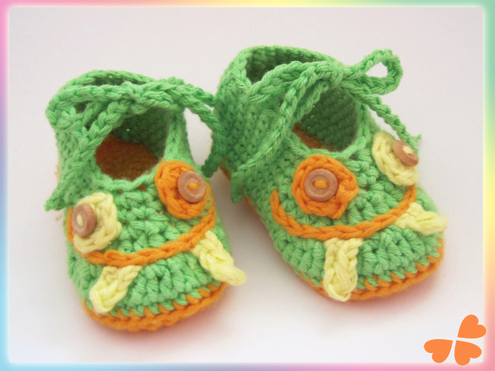 Häkelanleitung: Babyschuhe Monsterchen (5 Größen: Frühchen - 1 Jahr)